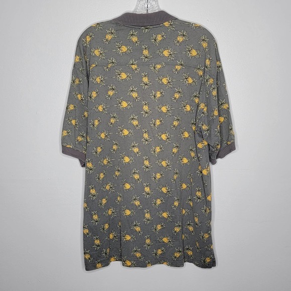 Vintage Tommy Bahama Mens Gray Hawaiian Pineapple Soft Cotton Polo Shirt Medium - Picture 2 of 6